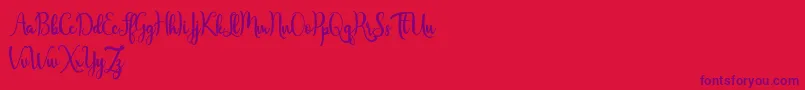 フォントJavinka Script – 赤い背景に紫のフォント