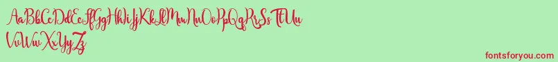 fuente Javinka Script – Fuentes Rojas Sobre Fondo Verde