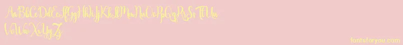 fuente Javinka Script – Fuentes Amarillas Sobre Fondo Rosa