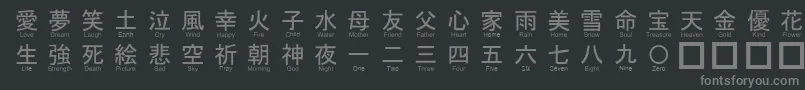 フォントJaycons – 黒い背景に灰色の文字