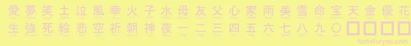 Jaycons-fontti – vaaleanpunaiset fontit keltaisella taustalla