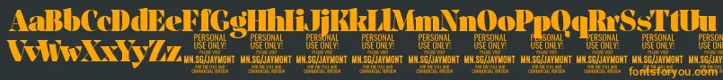 JaymontBl PERSONAL USE Font – Orange Fonts on Black Background