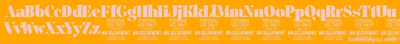 JaymontBl PERSONAL USE Font – Pink Fonts on Orange Background