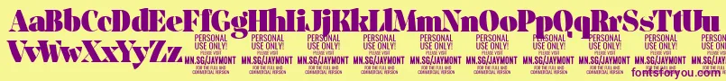 JaymontBl PERSONAL USE Font – Purple Fonts on Yellow Background