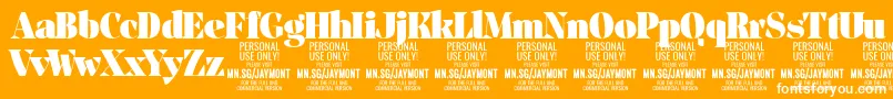 JaymontBl PERSONAL USE Font – White Fonts on Orange Background