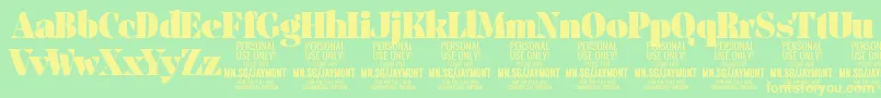 Шрифт JaymontBl PERSONAL USE – жёлтые шрифты на зелёном фоне