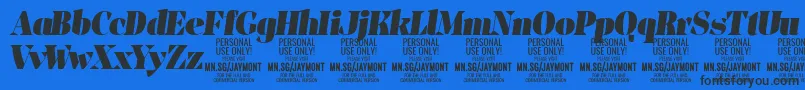 JaymontBli PERSONAL USE Font – Black Fonts on Blue Background