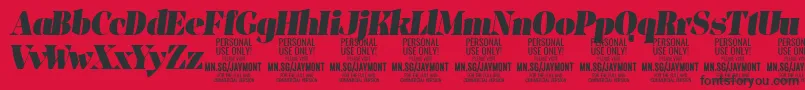 JaymontBli PERSONAL USE Font – Black Fonts on Red Background