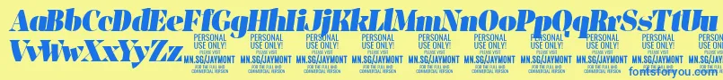 More about JaymontBli PERSONAL USE Font JaymontBli PERSONAL USE Font – Blue Fonts on Yellow Background