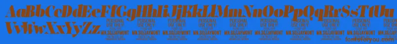 JaymontBli PERSONAL USE Font – Brown Fonts on Blue Background