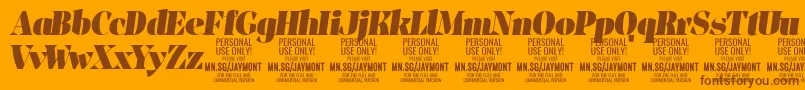JaymontBli PERSONAL USE Font – Brown Fonts on Orange Background