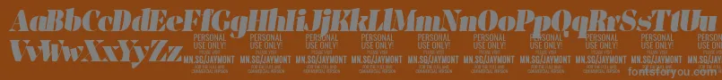 JaymontBli PERSONAL USE-fontti – harmaat kirjasimet ruskealla taustalla