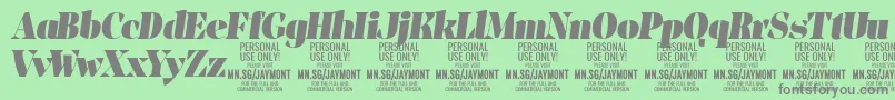 Czcionka JaymontBli PERSONAL USE – szare czcionki na zielonym tle