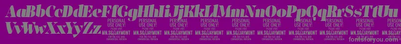 JaymontBli PERSONAL USE-Schriftart – Graue Schriften auf violettem Hintergrund