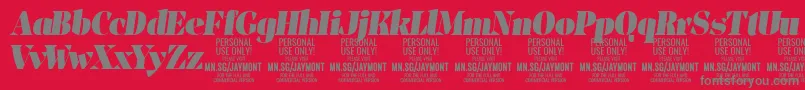 JaymontBli PERSONAL USE Font – Gray Fonts on Red Background