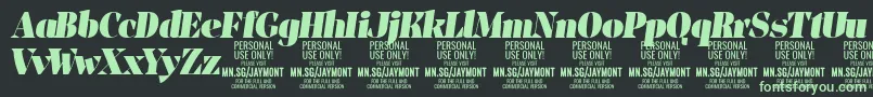 JaymontBli PERSONAL USE-fontti – vihreät fontit mustalla taustalla