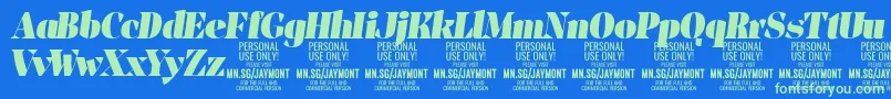 JaymontBli PERSONAL USE Font – Green Fonts on Blue Background
