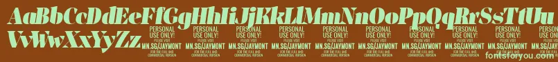 JaymontBli PERSONAL USE Font – Green Fonts on Brown Background