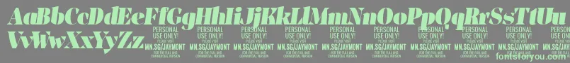 JaymontBli PERSONAL USE Font – Green Fonts on Gray Background