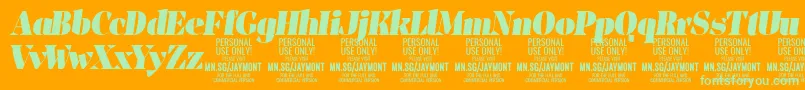 JaymontBli PERSONAL USE Font – Green Fonts on Orange Background