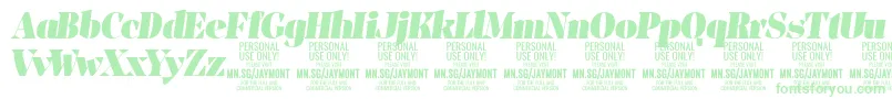 JaymontBli PERSONAL USE Font – Green Fonts on White Background