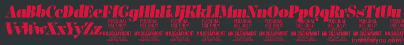 JaymontBli PERSONAL USE Font – Red Fonts on Black Background