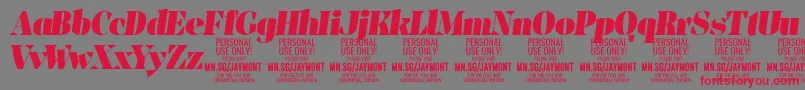 JaymontBli PERSONAL USE Font – Red Fonts on Gray Background