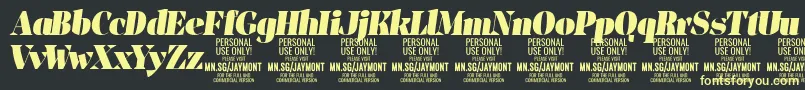 More about JaymontBli PERSONAL USE Font JaymontBli PERSONAL USE Font – Yellow Fonts on Black Background