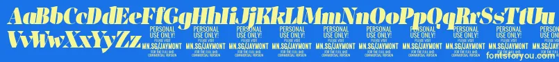Шрифт JaymontBli PERSONAL USE – жёлтые шрифты на синем фоне
