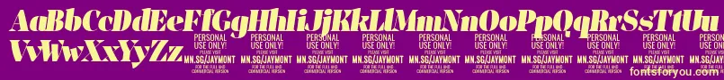 JaymontBli PERSONAL USE Font – Yellow Fonts on Purple Background