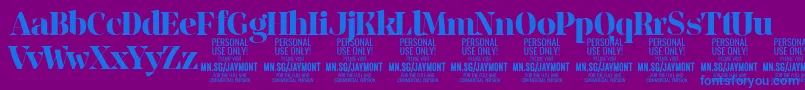 JaymontBo PERSONAL USE Font – Blue Fonts on Purple Background