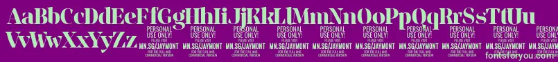 JaymontBo PERSONAL USE Font – Green Fonts on Purple Background