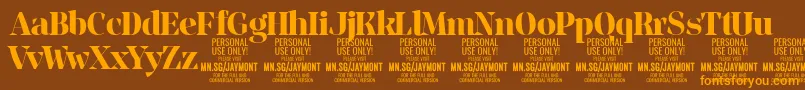 JaymontBo PERSONAL USE Font – Orange Fonts on Brown Background