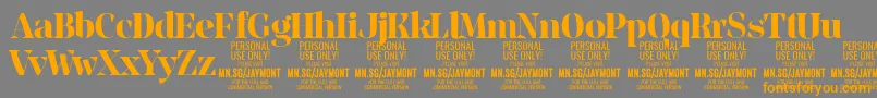 JaymontBo PERSONAL USE Font – Orange Fonts on Gray Background