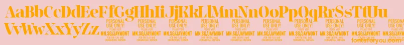 JaymontBo PERSONAL USE Font – Orange Fonts on Pink Background