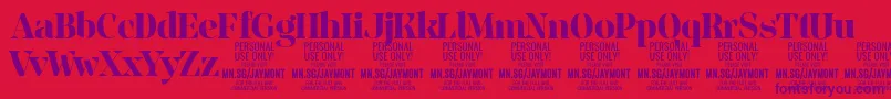 JaymontBo PERSONAL USE Font – Purple Fonts on Red Background