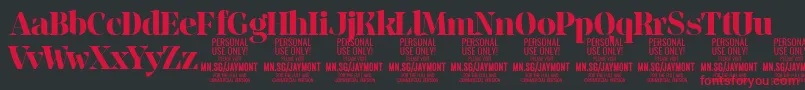 JaymontBo PERSONAL USE Font – Red Fonts on Black Background