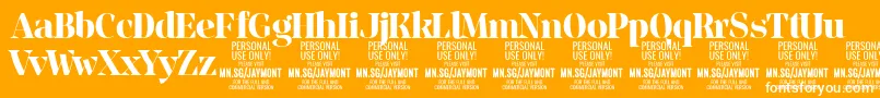 JaymontBo PERSONAL USE Font – White Fonts on Orange Background