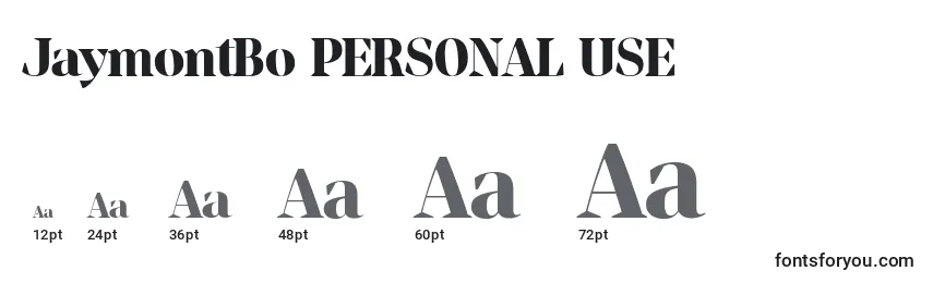 JaymontBo PERSONAL USE Font Sizes