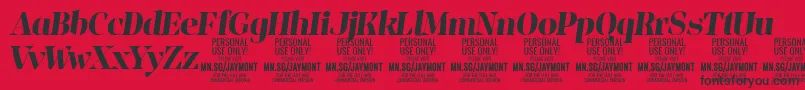 JaymontBoi PERSONAL USE Font – Black Fonts on Red Background