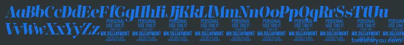 JaymontBoi PERSONAL USE-Schriftart – Blaue Schriften auf schwarzem Hintergrund