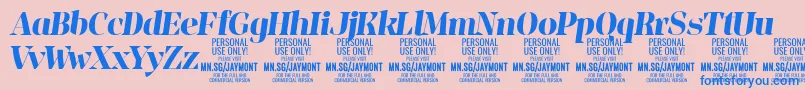 JaymontBoi PERSONAL USE Font – Blue Fonts on Pink Background