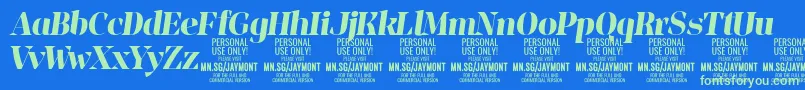 JaymontBoi PERSONAL USE Font – Green Fonts on Blue Background