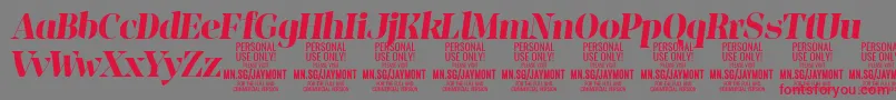 JaymontBoi PERSONAL USE Font – Red Fonts on Gray Background