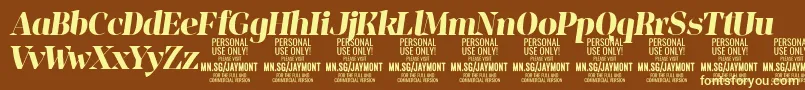 JaymontBoi PERSONAL USE Font – Yellow Fonts on Brown Background