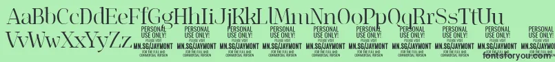 フォントJaymontLi PERSONAL USE – 緑の背景に黒い文字