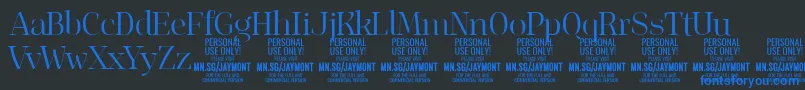 JaymontLi PERSONAL USE-Schriftart – Blaue Schriften auf schwarzem Hintergrund