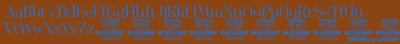 JaymontLi PERSONAL USE Font – Blue Fonts on Brown Background