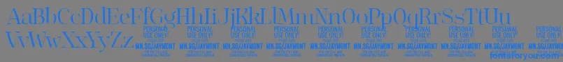 JaymontLi PERSONAL USE Font – Blue Fonts on Gray Background