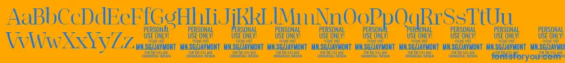 JaymontLi PERSONAL USE Font – Blue Fonts on Orange Background